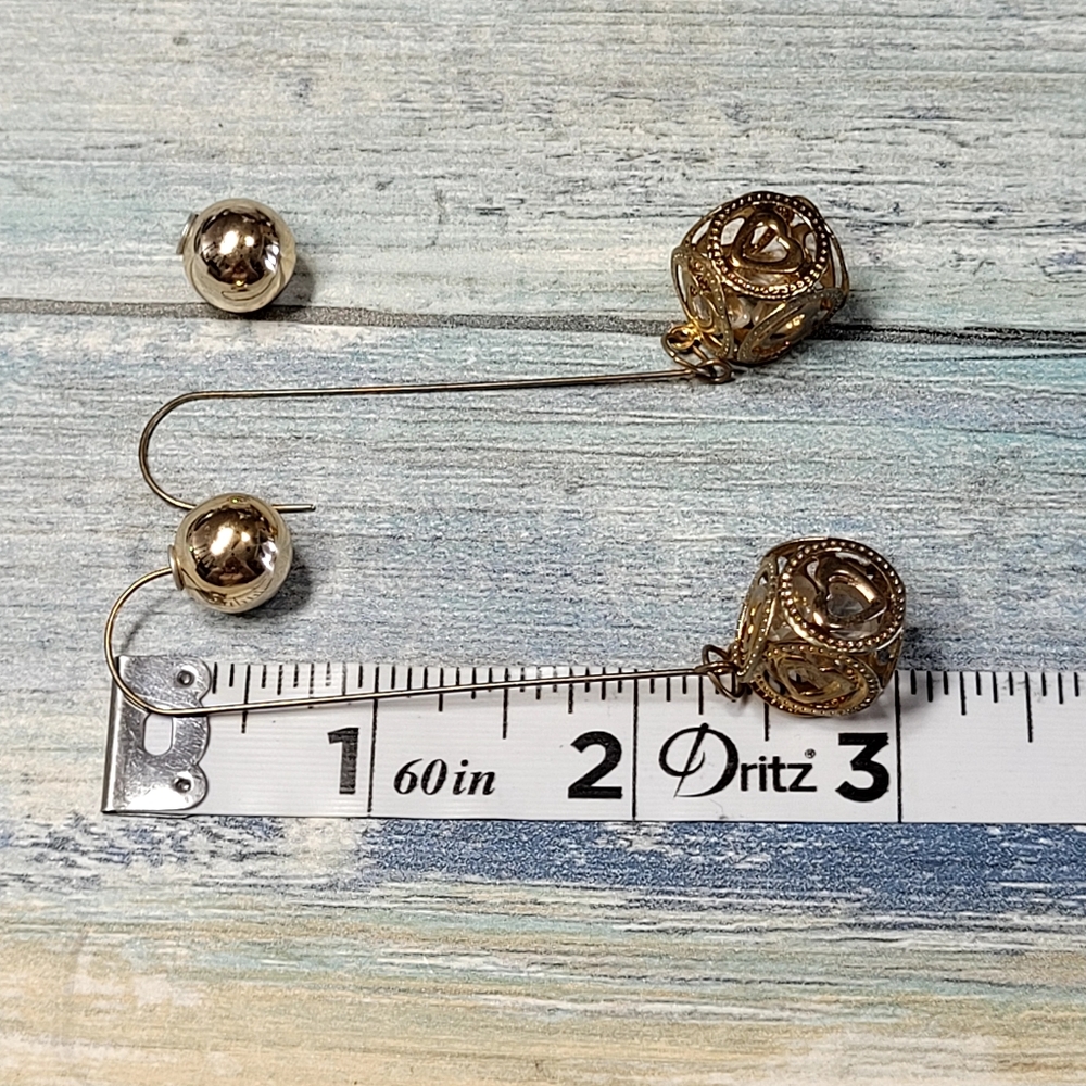 Gold Dangle Earrings - Picture 2 of 6